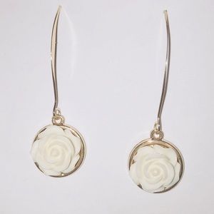 Ivory Rose Drop Earrings